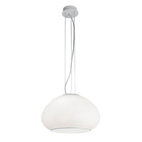 ZIMBA Závěsné svítidlo lustr, základna kov, povrch bílá mat, difuzor sklo bílé, foukané ručně, pro žárovku 3x/1x60W, E27, 230V, IP20, rozměry dle typu svítidla, lankový závěs lze zkrátit.