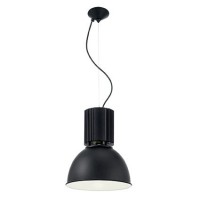 HANGS 1X60E E27 Závěsné svítidlo, základna, celé těleso i difuzor z hliníku, vnitřek bílý smalt, vnějšek hliník/bílá/černá, pro žárovku 1x60W, E27, 230V, IP20, tř.1, rozměry d=320mm, včetně lankového závěsu l=550-1700mm, lze zkrátit