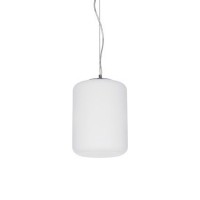 BENN 1X60W E27 Závěsné svítidlo, základna kov, povrch chrom, difuzor sklo tvar válec, opál/kouřová šedá, pro žárovku 1x60W, E27, 230V, IP20, tř.1, rozměry dle typu, včetně lankového závěsu, lze zkrátit