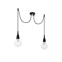 IBERIT závěsná 2X70W E27 Závěsný kabel s objímkou, materiál plast, povrch bílá/černá, pro žárovku 2x70W, E27, 230V, IP20, š=1600mm, l=600-1500mm, lze zkrátit