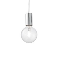 FLAMINGO 1X60W E27 Závěsné svítidlo, kabel s objímkou, základna kov, povrch bílá, chrom lesk, černá, pro žárovku 1x60W, E27, 230V, IP20, tř.1, rozměry d=125mm, vč lankového závěsu l=1380mm lze zkrátit