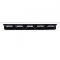 GETINGEN RC 12W Stropní podhledové bodové buňkové svítidlo, těleso hliník, povrch černá, rámeček bílá, LED 12,5W, 1100lm/teplá 3000K, 1250lm/neutrální 4000K, UGR<19, Ra80, 230V, IP20, tř.2, rozměry 1460x480x450mm.