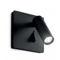 HRETIN, LED 3W Nástěnné vestavné bodové svítidlo, nastavitelný směr svícení, těleso hliník, povrch bílá/černá/nikl/mosaz, LED 3W, teplá 3000K, 200lm, 230V, IP20, tř.1, rozměry 85x85x90mm, vč vypínače na tělese.