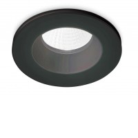 HUKEL IV R Podhledové stropní bodové svítidlo, kruhové, těleso hliník, povrch bílá/černá, LED 8W, teplá 3000K, 800lm, 230V, do koupelny IP65, tř.2, rozměry d=98mm, h=50mm.