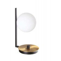 PRITE TL 1x15W G9 Stolní lampa, základna kov, povrch mosaz a černá, dif sklo opál, pro žárovku 1x15W, G9, 230V, IP20, tř.1, rozměry d=130mm, h=265mm.