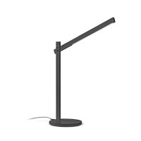 PORTEK 7W Stolní kancelářská lampa, nastav. směr svícení, těleso kov a plast černá/bílá, dif plast opál, LED 7W, 1150lm, přepín teplota CCT teplá 3000K-denní 6500K, dotyk stmív, 230V, IP20, rozměry h=760mm.