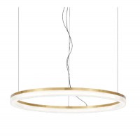 PELIGR 30W/42W Závěsné svítidlo, základna kov, povrch mosaz, difuzor plast opál s křišťálovým efektem, LED 30W/3450lm, 42W/5200lm, teplá 3000K, 230V, IP20, tř.2, rozměry dle typu.