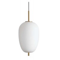 GRONEST HL III 20W Závěsné svítidlo, základna kov, povrch zlatá, stínítko sklo opál, LED 20W, 2050lm, teplá 3000K, 230V, IP20, tř.2, rozměry d=270mm, h=445mm, vč. závěs. kabelu l=2590mm, lze zkrátit.