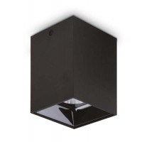 GOTHA SQ 25W Stropní, přisazené bodové svítidlo, těleso hliník, povrch černá/bílá, LED 25W, 2350lm, teplá 3000K, vyzař. úhel 33°, Ra90, 230V, IP20, rozměry 97x97x120mm.