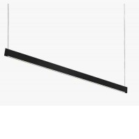 PUKO 35W UGR<19 Závěsné svítidlo, těleso hliník, povrch bílá/černá, dif plast opál, LED 35W, 2900lm, teplá 3000K, vyzař. úhel 110°, 230V, IP20, tř.1, UGR<19, rozměry 1200x95x9mm, vč lankového závěsu l=1600mm lze zkrátit.