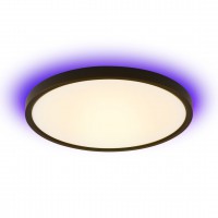 DELIRO R 50W, TUYA-W, RGB Stropní svítidlo, kov, povrch bílá/černá, dif plast opál, LED 50W, 3200lm, smart TUYA, WiFi, dálk ovl. Beacon (součástí) nebo mob. tel. CCT nast teplota teplá 2700K - denní 6500K, stmív, RGB, 230V, IP20, rozměry d=450mm, h=35mm.