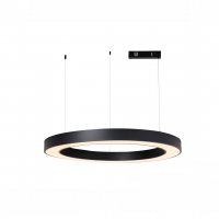 HL 68W Tuya-Z Závěsné svítidlo, kov, bílá/černá, dif plast opál, LED 68W, 4620lm, smart TUYA, Zigbee 3.0, dálk ovl. (souč.) nebo tel.  CCT nast teplota teplá 2700K - denní 6500K, stmív., 230V, IP20, rozměry d=950mm, vč. záv. lank l=1200mm.