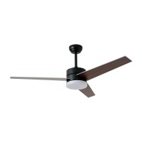 Venti 24W Stropní ventilátor s osvětlením, kov, černá/bílá a lopatky dřevo tmavé/světlé, dif plast opál, LED 24W, smart TUYA, WiFi, dálk ovl (včetně). nebo tel. CCT nast. teplá 3000K-denní 6000K, 230V, rozměry d=1320mm, h=350mm