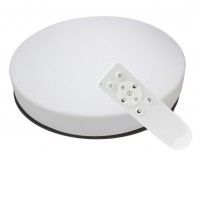SINTE H 42W, 100W CCT Stropní svítidlo, kov bílá, difuzor plast opál, LED 100W, 6750lm, dálkovým ovladačem (součástí)  stmívatelné, nast teplota CCT teplá 2700K - denní 6000K, Ra80, 230V, IP20, rozměry d=600mm, h=130mm