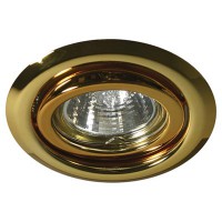 EFEKT 1G Podhledové svítidlo bodové, kruhové, výklopné +-15°, těleso kov, povrch mosaz zlatá lesk, pro žárovku 50W, Gx5,3 (GU5,3), 12V, d=95mm, symbol "F" montáž na hořlavý podklad max 35W