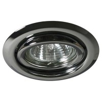 EFEKT 1C Podhledové svítidlo bodové, kruhové, výklopné +-15°, těleso kov, povrch chrom lesk, pro halogenovou žárovku 50W, Gx5,3 (GU5,3), 12V, d=95mm, symbol "F" montáž na hořlavý podklad max 35W