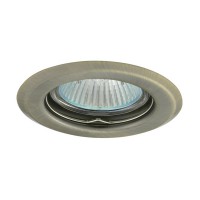 EFEKT P-MM Podhledové svítidlo bodové, kruhové, pevné, těleso kov, povrch mosaz zlatá mat, pro halogenovou žárovku 50W, Gx5,3 (GU5,3), 12V, d=95mm, symbol "F" montáž na hořlavý podklad max 35W