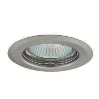EFEKT P-CM Podhledové svítidlo bodové, kruhové, pevné, těleso kov, povrch chrom mat, pro halogenovou žárovku 50W, Gx5,3 (GU5,3), 12V, d=95mm, symbol "F" montáž na hořlavý podklad max 35W