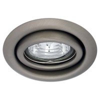 EFEKT 1BC Podhledové svítidlo bodové, kruhové, výklopné +-15°, těleso kov, povrch chrom mat, pro halogenovou žárovku 50W, Gx5,3 (GU5,3), 12V, d=95mm, symbol "F" montáž na hořlavý podklad max 35W