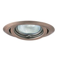 EFEKT 2M Podhledové svítidlo bodové, kruhové, výklopné +-15°, těleso kov, povrch mosaz antik mat, pro halogenovou žárovku 50W, Gx5,3 (GU5,3), 12V, d=95mm, symbol "F" montáž na hořlavý podklad max 35W