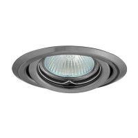 EFEKT 2BC Vestavné svítidlo bodové, kruhové, výklopné +-15°, těleso kov, povrch chrom černý, pro halogenovou žárovku 50W, Gx5,3 (GU5,3), 12V, d=95mm, symbol "F" montáž na hořlavý podklad max 35W