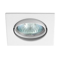 RECO V-B Stropní, podhledové, bodové, čtvercové, svítidlo výklopné +-15°, těleso hliník, povrch bílá, žárovka 50W, Gx5,3 (GU5,3), 12V, IP20, 81x81x30mm, symbol "F" montáž na hořlavý podklad max 35W