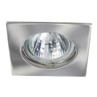 RECO Q-NM Stropní, podhledové, bodové, čtvercové, svítidlo pevné, těleso hliník, povrch nikl satén kartáčovaný, žárovka 50W, Gx5,3 (GU5,3), 12V, IP20, 81x81x30mm, symbol "F" montáž na hořlavý podklad max 35W