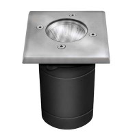 PERGAMON SQ Zemní svítidlo, těleso hliník, rámeček nerez, sklo čiré, pro žárovku 35W, GU10, 230V, IP67, IK06, statická zátěž max 2000kg, 113x145mm, vč. montážního boxu