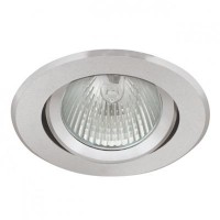 ATAK R2 Stropní, podhledové, bodové svítidlo, výklopné +-30°, těleso hliník, povrch hliník mat, pro žárovku 1x50W, GU10 ES50, 230V, IP20, d=82mm, h=115mm, symbol "F" montáž na hořlavý podklad max 35W