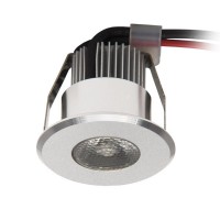 JOMI R2 Podhledové svítidlo kruhové, bodové, materiál hliník, povrch šedostříbrná, LED 1W, teplá 3000K, vyzařovací úhel 15°, 350mA, IP20, rozměry d=42mm, h=41mm
