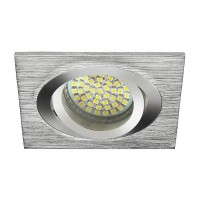 LAIDY RS Stropní, podhledové, bodové, svítidlo, čtvercové, výklopné +-30°, těleso hliník, povrch broušený, nebo černý elox, pro žárovku 1x50W, Gx5,3 (GU5,3), 12V, IP20, rozměry 90x90mm, h=26mm.