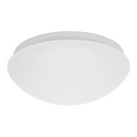 RONEO HF 25W, E27, IP44 Stropní svítidlo, vč. pohybový HF mikrovlnný senzor, záběr 360°, dosah cca 8m, nast času 10s-10minut, těleso plast, bílá, pro žárovku 1x25W, E27, 230V, zvýšené krytí IP44, rozměry d=277mm, h=110mm