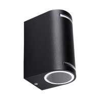 CEPHEI GARDEN nástěnné 2X20W Nástěnné, bodové, venkovní svítidlo, materiál hliník, povrch černá mat, sklo čiré, pro žárovku 2x20W, GU10, ES50, 230V, IP44, tř.1, rozměry 70x95x150mm, svítí nahoru/dolů