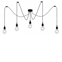 SKIVEX V Závěsný kabel s objímkou, těleso plast, povrch černá, pro žárovku 5x60W, E27, 230V, IP20, tř.1. rozměry d=1500mm, výška závěs kabelu h=1000mm, lze zkrátit.
