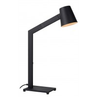 HEDDINGEST II Stolní lampa, nastavitelný směr svícení, materiál kov, povrch černá, pro žárovku 1x40W, E14, 230V, IP20, tř. 1, dvě ramena, rozměry d=130mm, h=670mm, vypínač na tělese.