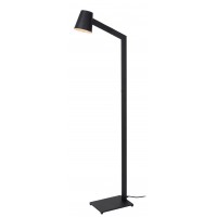 HEDDINGEST Stojací lampa na čtení, nastavitelný směr svícení, materiál kov, povrch černá, pro žárovku 1x40W, E14, 230V, IP20, tř. 1, dvě ramena, rozměry d=130mm, h=1500mm, vypínač na tělese.