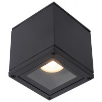 STUBBEK SQ Stropní svítidlo, těleso kov, povrch černá/bílá, kryt sklo, pro žárovku 1x50W, 230V, IP65, tř.1. rozměry 93x93mm, h=96mm.