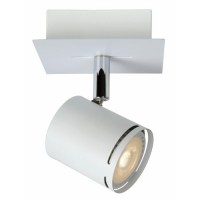 WHITIA-LED 1X4,5W GU10 Stropní svítidlo, nastevitelný směr svícení, těleso kov, povrch lak bílá mat se stříbrnými detaily, LED 1x4,5W, GU10, teplá 3000K, 320lm, 230V, IP20, tř.1. rozměry 100x100x150mm, vč.sv.zdr.