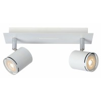 WHITIA-LED 2X4,5W GU10 Stropní svítidlo, nastevitelný směr svícení, těleso kov, povrch lak bílá mat se stříbrnými detaily, LED 2x4,5W, GU10, teplá 3000K, 320lm, 230V, IP20, tř.1. rozměry 300x90x120mm, vč.sv.zdr.