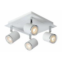 WHITIA-LED 4X4,5W GU10 Stropní svítidlo čtvercové, nastevitelný směr svícení, těleso kov, povrch lak bílá mat se stříbrnými detaily, LED 4x4,5W, GU10, teplá 3000K, 320lm, 230V, IP20, tř.1. rozměry 260x260x120mm, vč.sv.zdr.