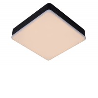 THISTED SQ Stropní podhledové svítidlo, těleso kov, povrch černá/bílá, difuzor plast opál, LED 30W, 2283lm, teplá 3000K, 230V, stmívatelené, zvýšené krytí IP44, tř.2., rozměry 215x215mm, h=46mm.