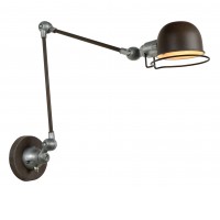 VARDERO II Nástěnná lampa, 2 ramena, nastavitelný směr svícení, materiál kov, povrch rezavá hnědá, pro žárovku 1x25W, E14, 230V, IP20, tř.1, rozměry 460x687mm.