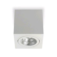 FOR LED 6W Stropní, přisazené, bodové svítidlo, výklopné +-20°, základna hliník, povrch bílá, LED 6W, 650lm, teplá 3000K, 230V, IP20, tř.2, rozměry 90x90x95mm