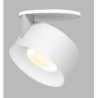 CANNES STROPNÍ LED SVÍTIDLO BÍLÁ/ČERNÁ/CHROM Stropní vestavné bodové svítidlo, otočné, nastavitelný směr svícení, těleso hliník, povrch bílá/černá/chrom, LED 1x11W/770lm, teplá 3000K, Ra80, 230V, IP20, rozměry d=77mm, výška: 76,5mm