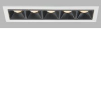 CERGY 10W Podhledové zápustné bodové svítidlo, těleso hliník, povrch bílá/černá, difuzor plast, LED 5x2W, 1050lm, teplá 3000K, stmív. dle typu, 230V, IP20, rozměry 147mm x 45mm