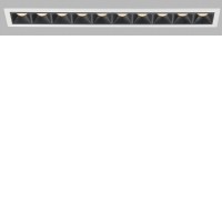 CERGY LED 20W Podhledové zápustné svítidlo, těleso hliník, povrch bílá, difuzor plast, LED 10x2W, 1650lm, teplá 3000K, stmív. dle typu, 230V, IP20, rozměry 280mm x 45mm