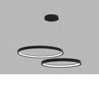 PORKA 100W CCT Závěsné svítidlo, těleso hliník, povrch bílá/ černá/zlatá, difuzor plast opál, LED 100W, 7000lm, nast.teplota CCT teplá 3000K-neutrální 4000K, dle typu stmív, 230V, IP20, tř.1, rozměry d=600+800mm, vč závěs lanka l=2500mm, lze zkr