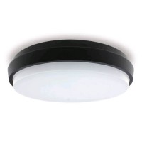 HORLIA LED 25W IP54 Stropní, přisazené, venkovní svítidlo, těleso hliník, povrch černá antracit, difuzor PMMA opál, LED 25W, 2000lm, teplá 3000K, 230V, IP54, tř.2, rozměry d=240mm, h=45mm