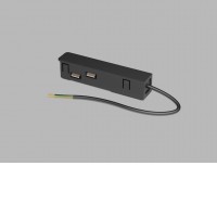 KASEL 48V Napájecí konektor pro magnetický systém, těleso plast, povrch černá/bílá, stmívání DALI, 48V.