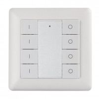 OZB-W-4CH-DIM Nástěnný ovladač ZigBee 3.0, pro smart osvětlení  fce zap/vyp, stmívání, pro 4 kanály, rozměry 80x80x10mm, napájení baterie 3V CR2450, dosah až 30m
